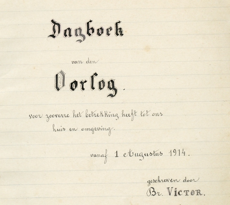 Broeder Victor en twee andere trappisten van Westvleteren hielden een dagboek bij over de lotgevallen in en rond de abdij tijdens de Eerste Wereldoorlog.