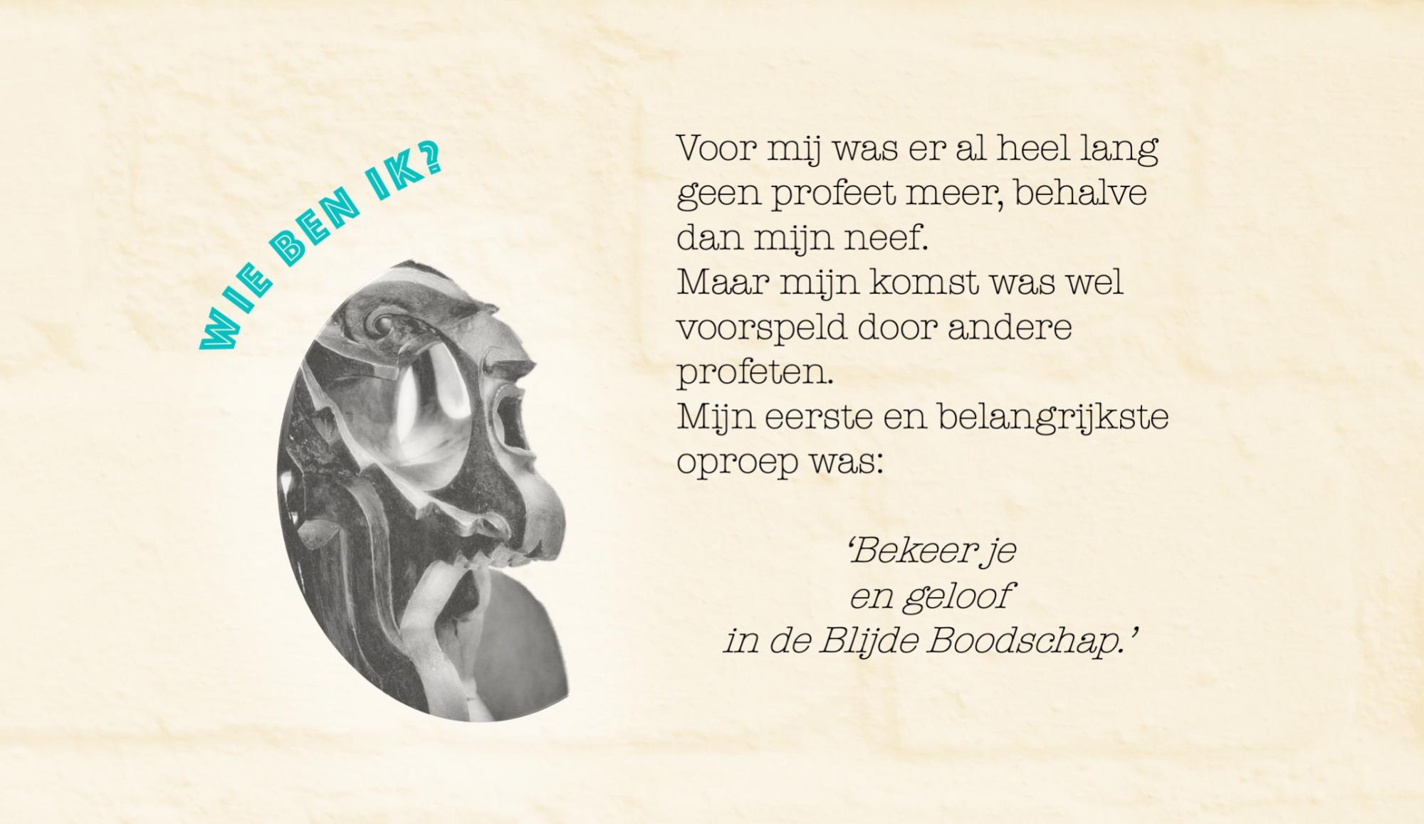 Welke Bijbelse of hedendaagse profeet ben ik? Klik op het pijltje naast de afbeelding om het antwoord te kennen.