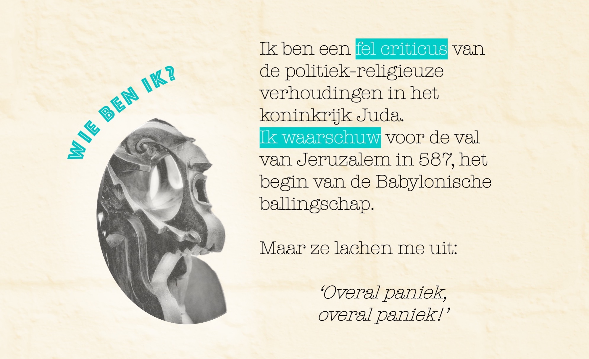 Welke Bijbelse of hedendaagse profeet ben ik? Klik op het pijltje naast de afbeelding om het antwoord te kennen.