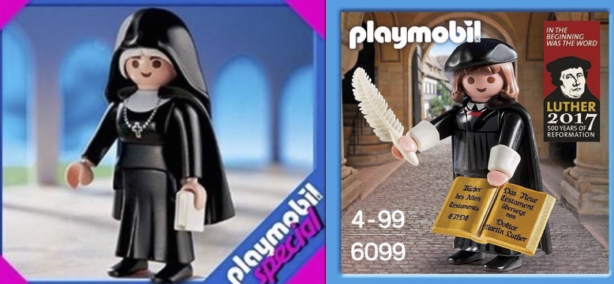 Wie goed zoekt, vindt zelfs een non van Playmobil en Luther.