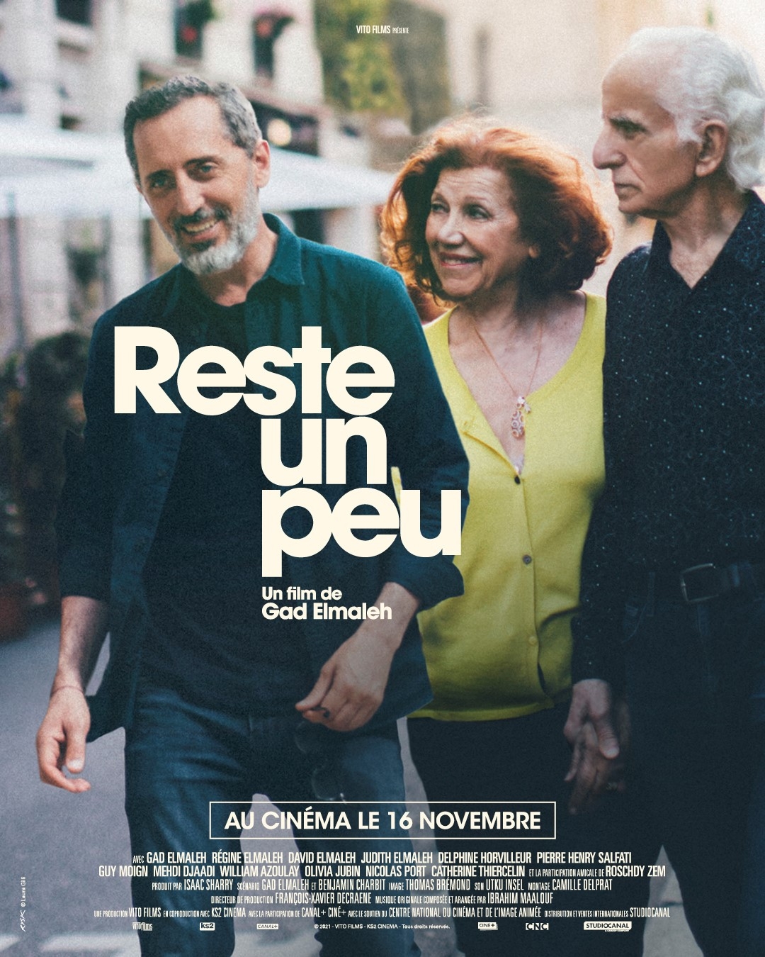 Affiche 'Reste un peu', film van Gad Elmaleh over zijn bekering tot het christendom.