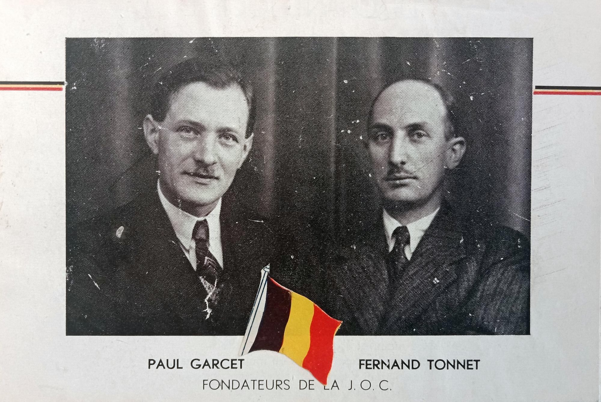 Paul Garcet en Fernand Tonnet, 2 pioniers van de Kristelijke Arbeidersjeugd KAJ-JOC.