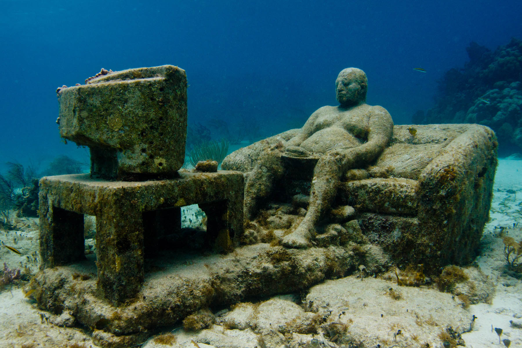 'Inertia' van Jason deCaires Taylor, voor de kust van Mexico.