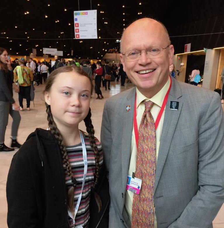 Greta Thunberg en Jean-Pascal van Ypersele op COP24.