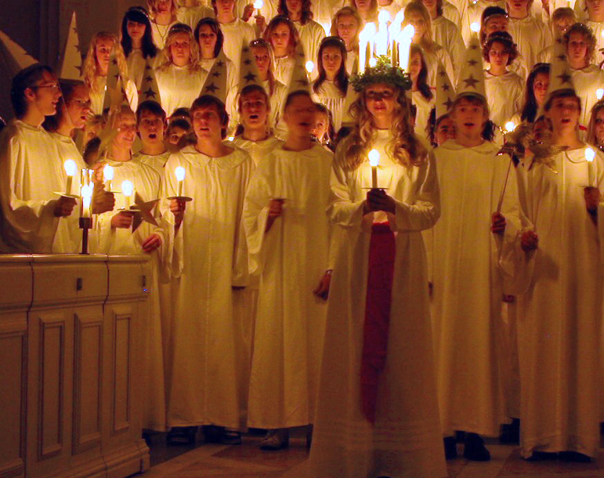 Luciafeest in een Zweedse kerk