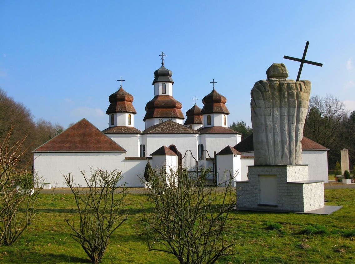 De schilderachtige kerk van de Oekraïens-orthodoxe parochie van Genk.