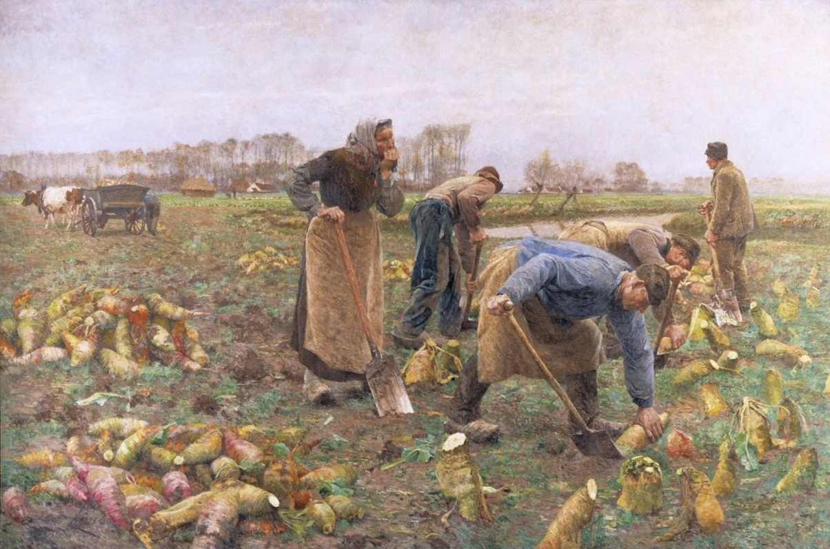 'De Bietenoogst' van Emile Claus