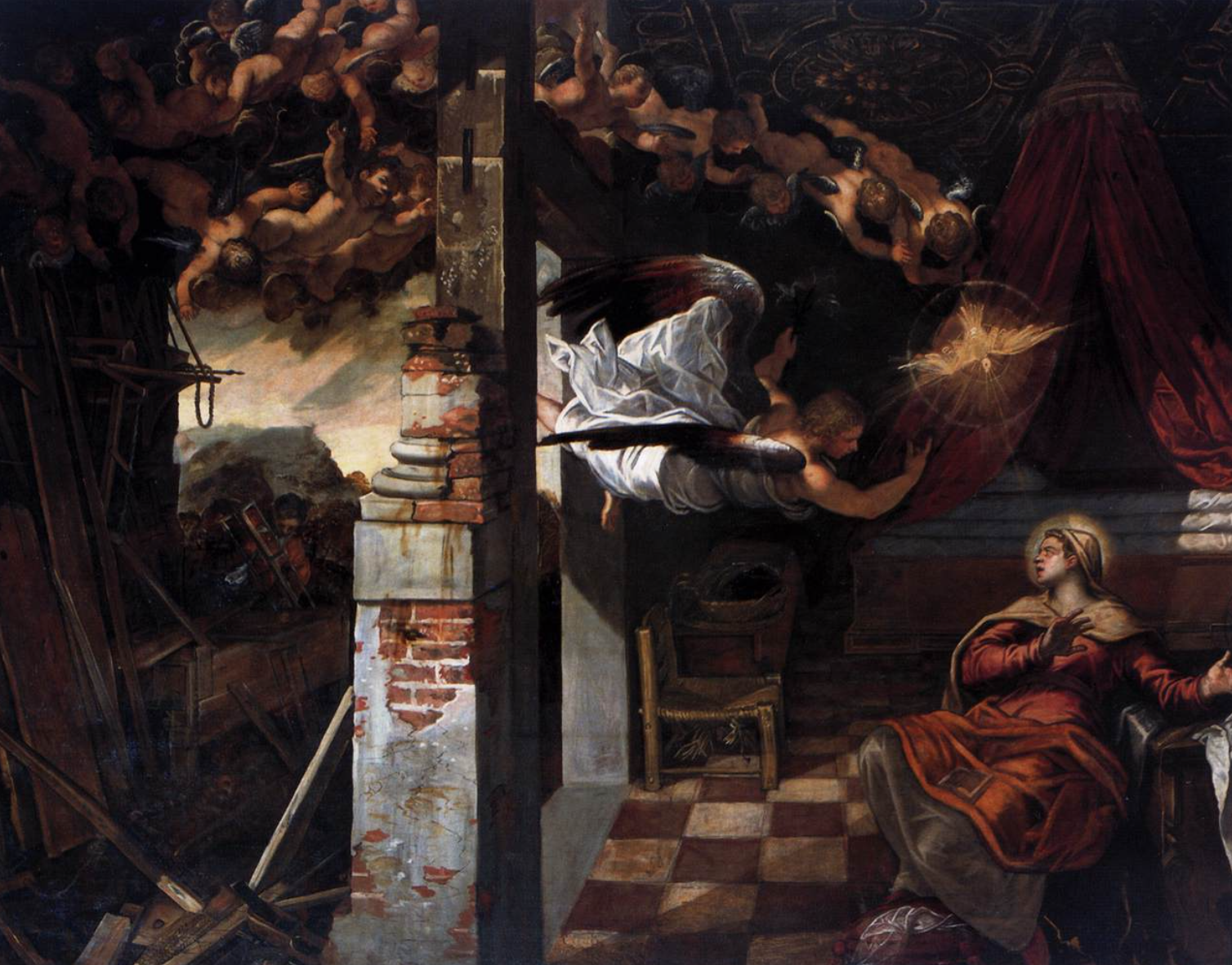 De Annunciatie door Il Tintoretto