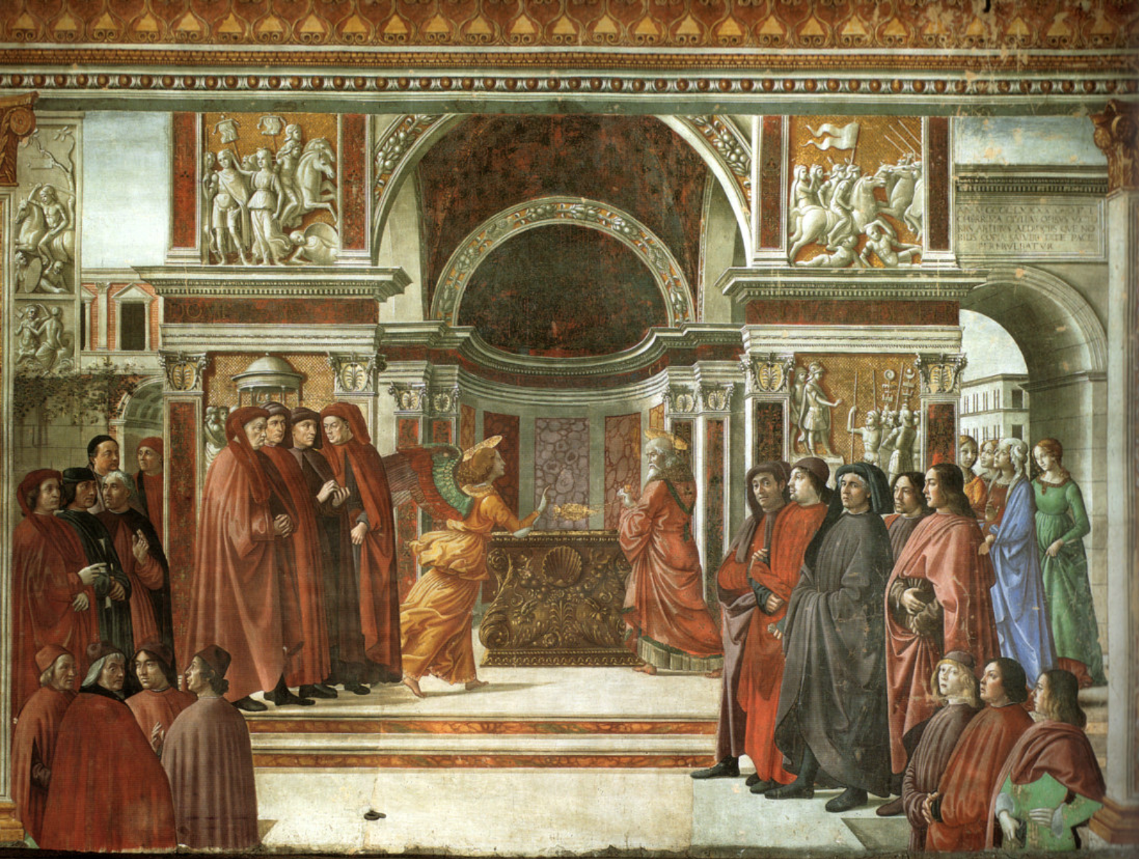 'De verkondiging aan Zacharias' van Domenico Ghirlandaio.