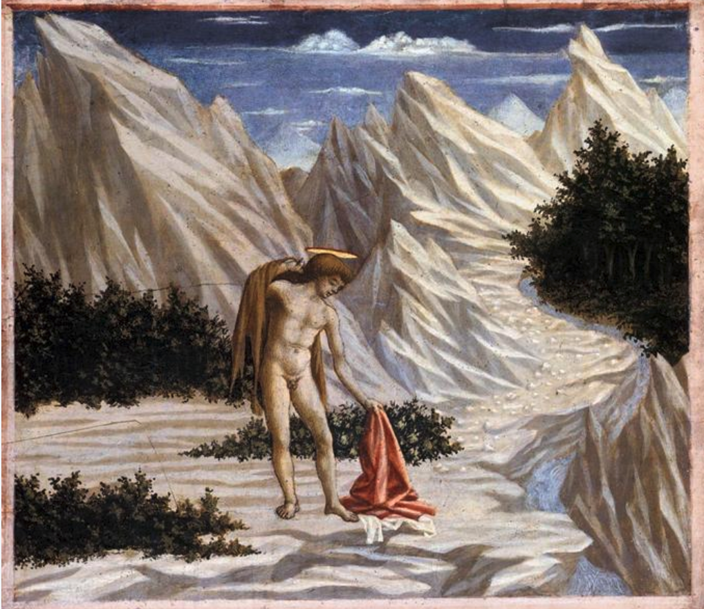'De Heilige Johannes in de woestijn' door Domenico Veneziano.