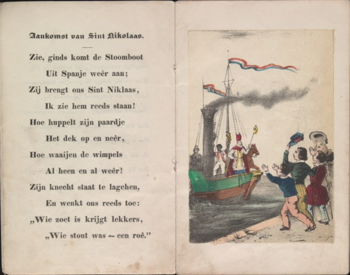 Het bekende Sinterklaaslied in het boekje van Jan Schenkman.