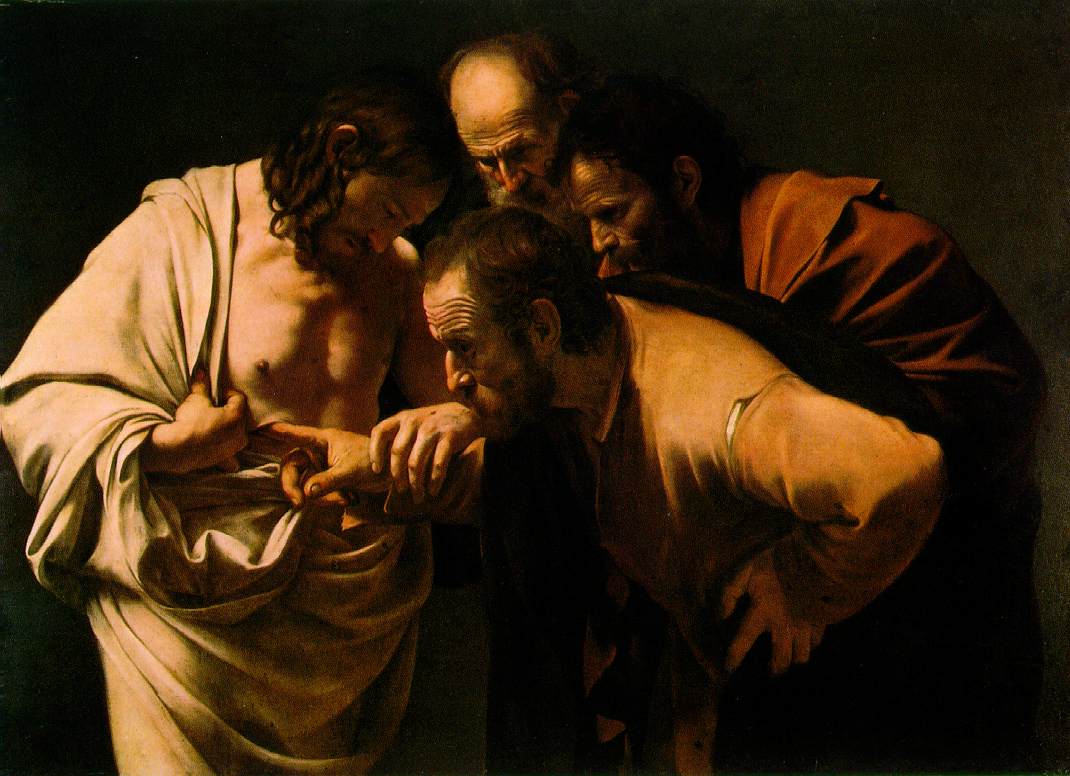 'De Ongelovige Thomas', Caravaggio (1602).