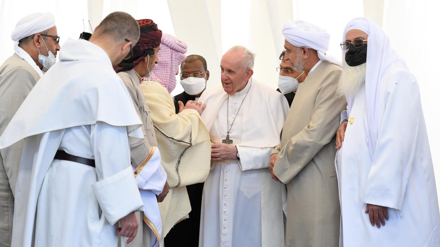 Paus Franciscus op de interreligieuze ontmoeting in Ur, Irak.