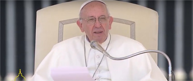 Paus Franciscus tijdens de algemene audiëntie van woensdag 21 juni 2017