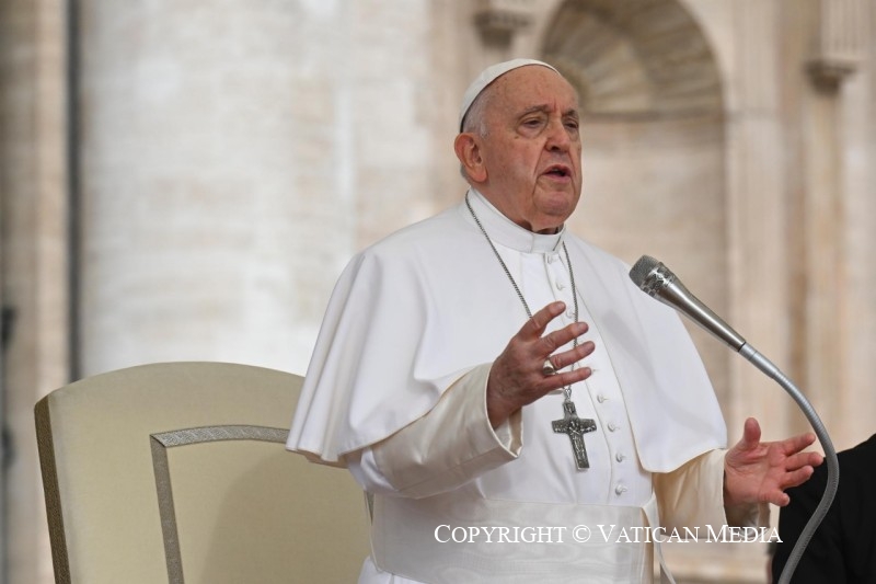 Paus Franciscus tijdens de audiëntie van van vanmorgen