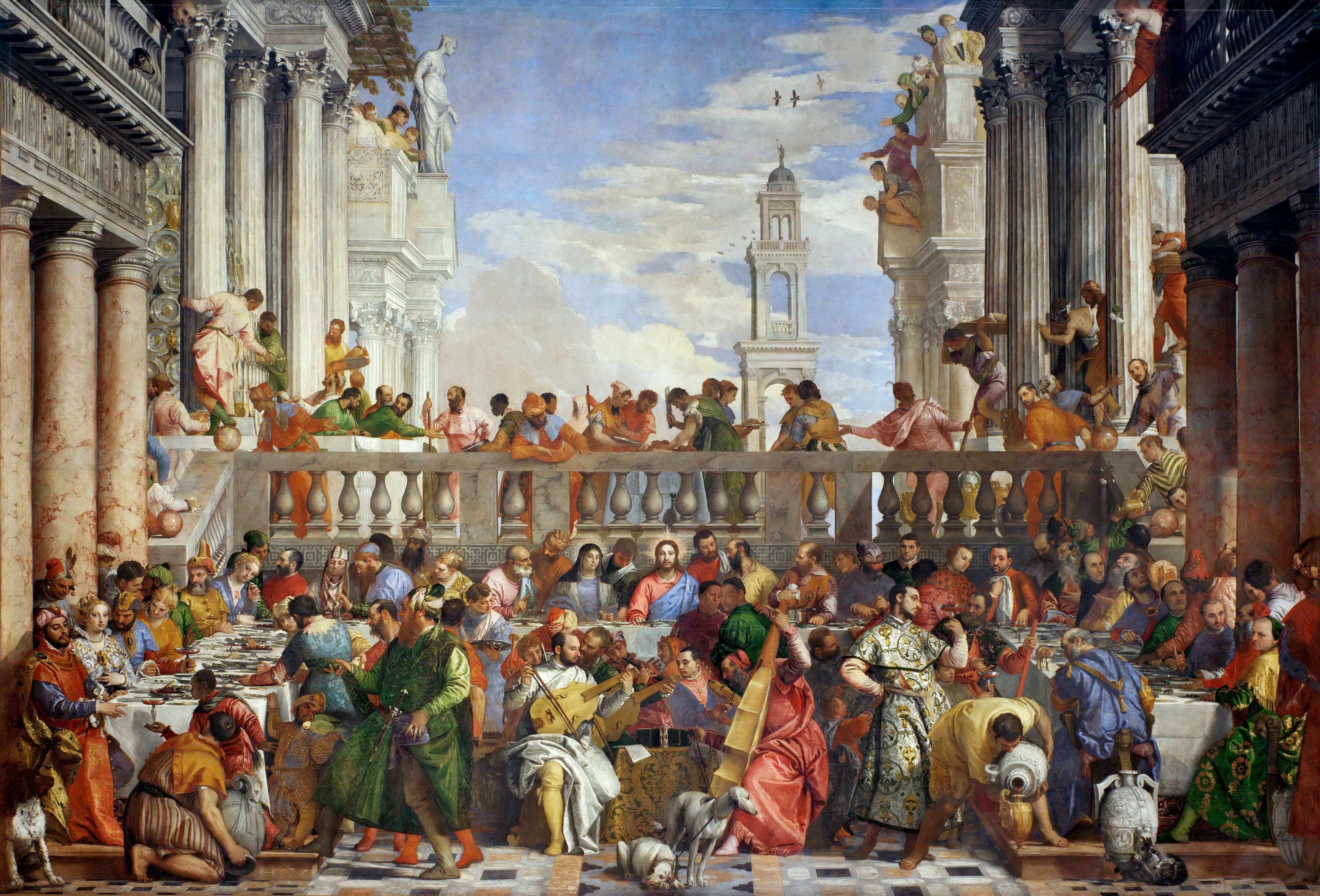 Bruiloft te Kana (1562/1563) door Paolo Caliari Veronese (1528-1588)