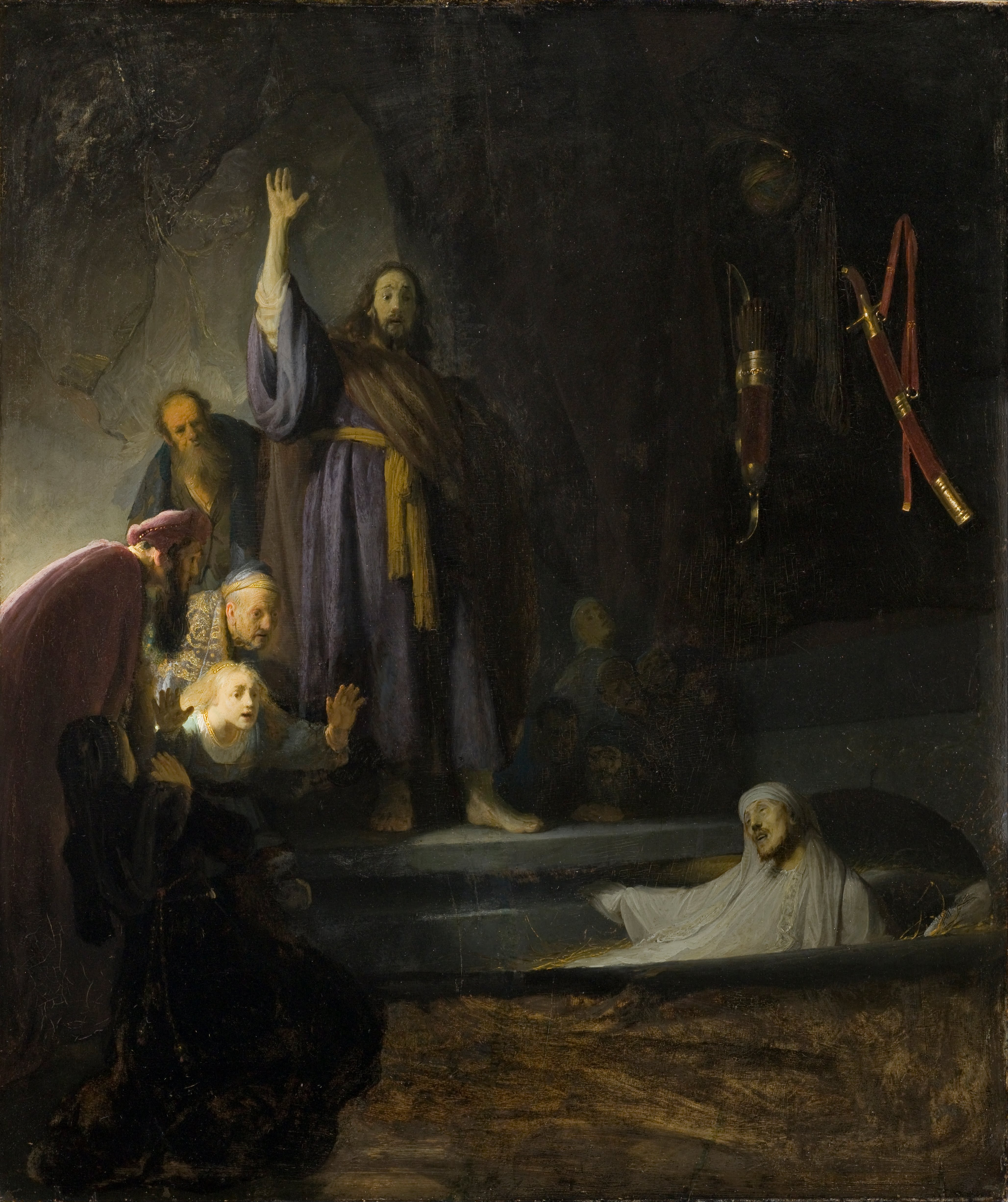 De opwekking van Lazarus (ca. 1630) door Rembrandt (1606-1669)