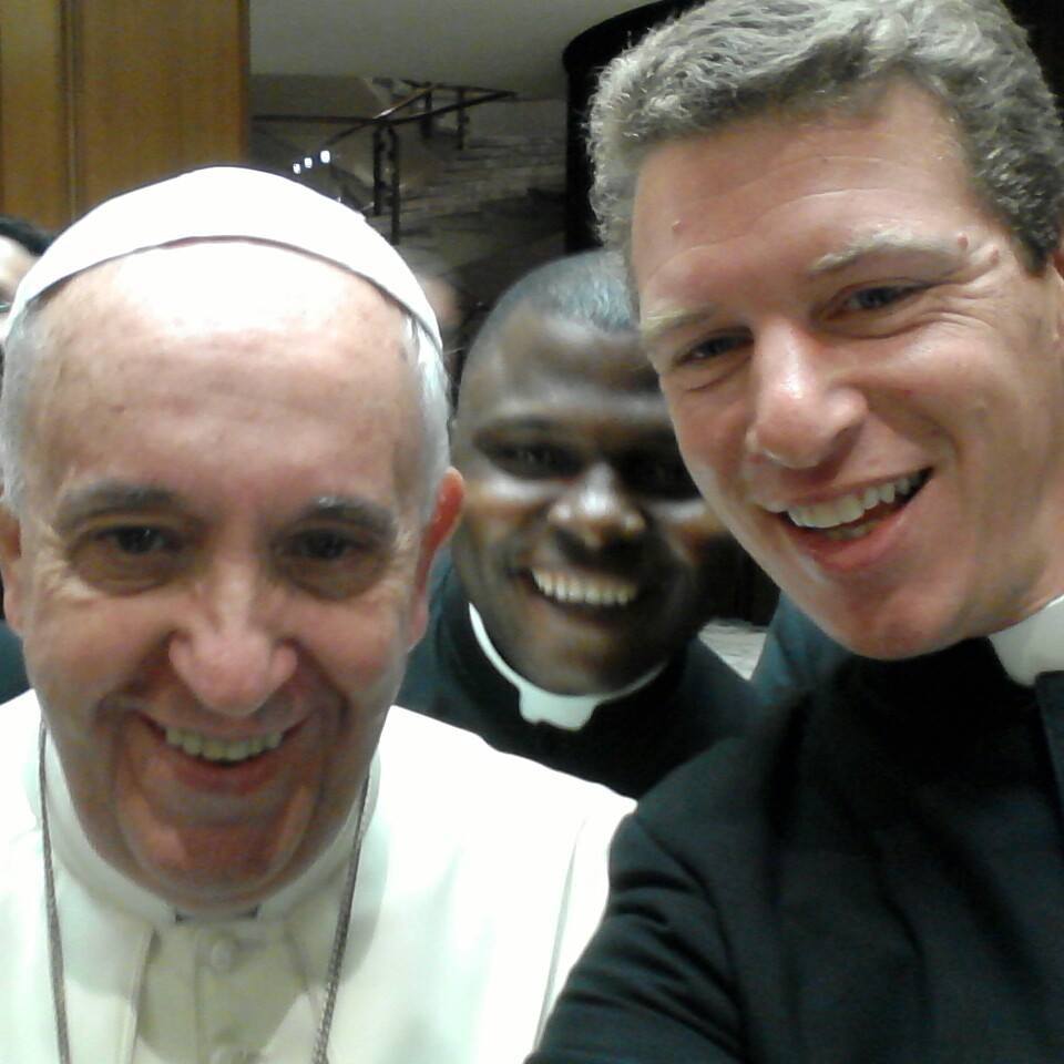 Even een selfie met paus Franciscus... © RR