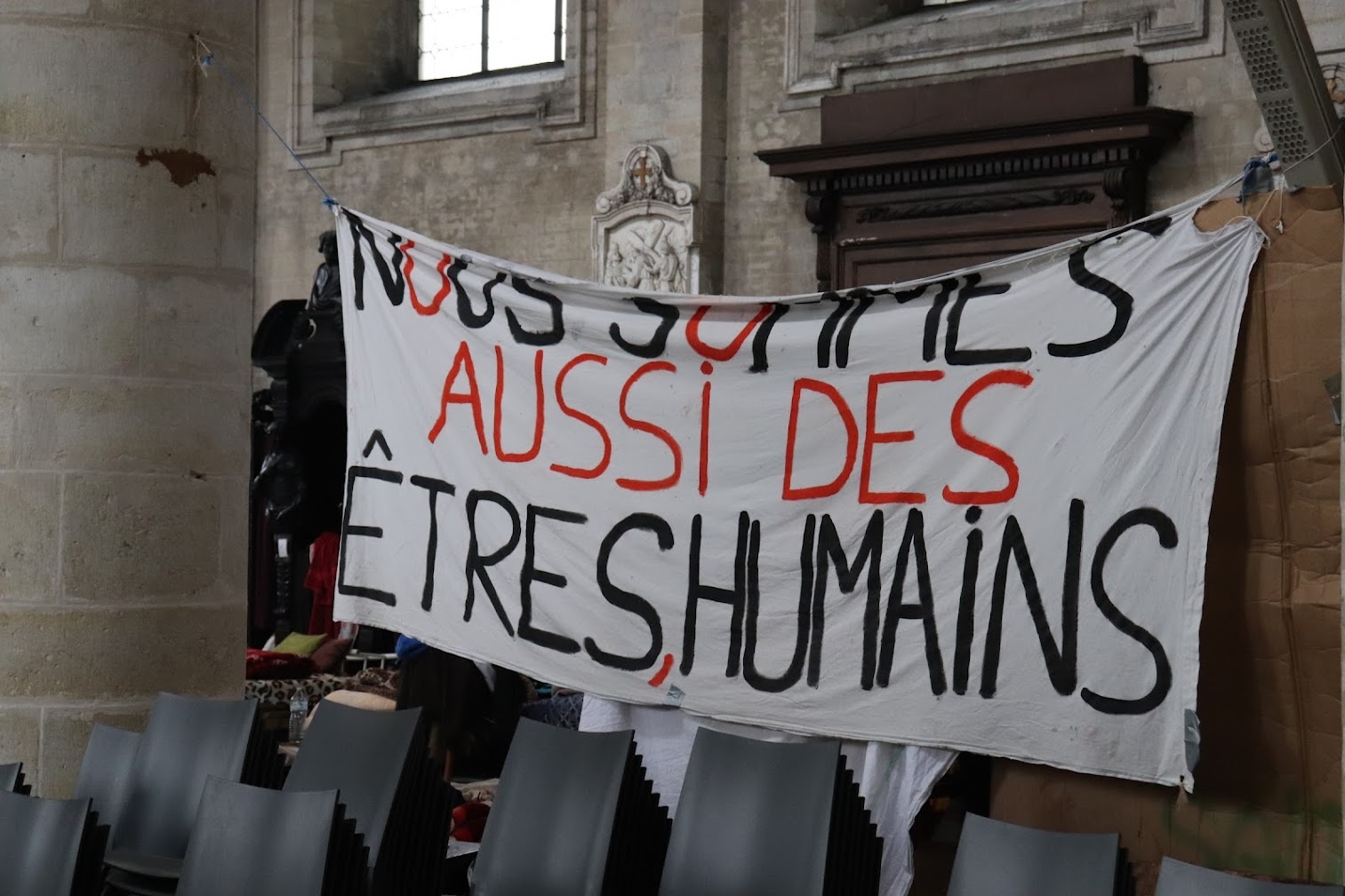 Actie van mensen zonder papieren in de Brusselse Begijnhofkerk 