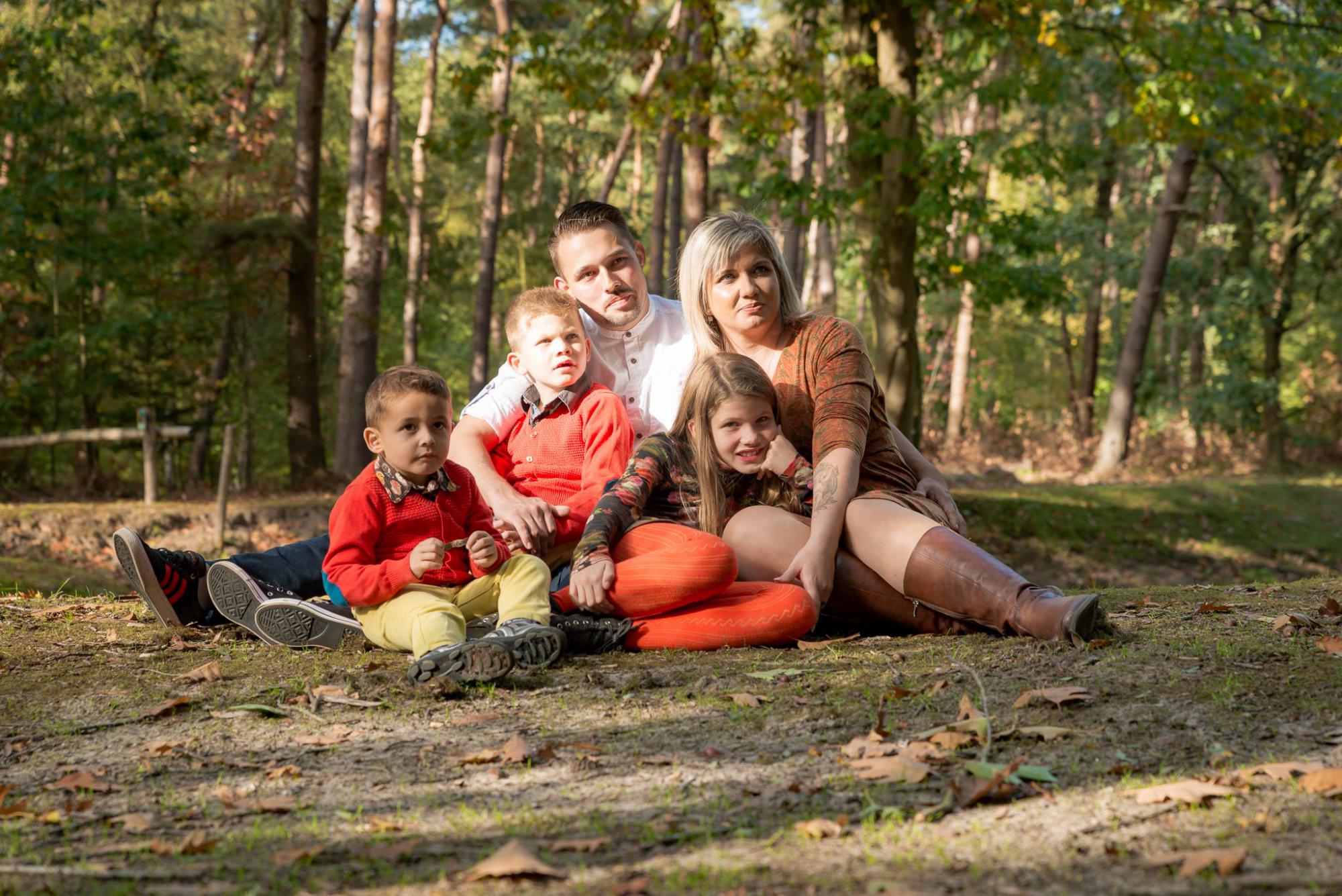 Kelly, Bart, Amalia, Mateo en Mathias.