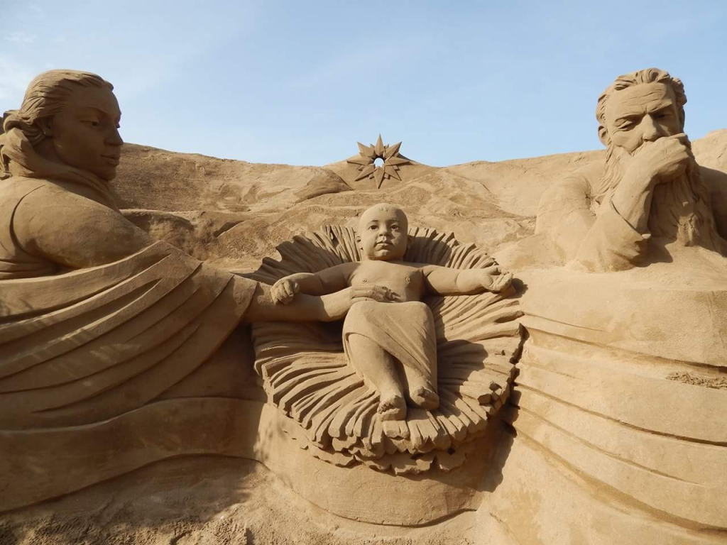 Betlehem ergens op een zuidelijk strand. 