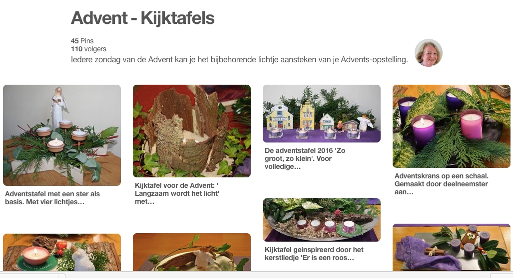 Pinterestborden 'Kijktafels advent' van Ellie Keller.