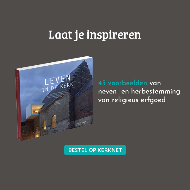 Leven in de kerk: valorisatie, medegebruik, nevenbestemming en herbestemming van onroerend religieus erfgoed in Vlaanderen. 2018, ISBN 9789049617325, 112 pagina’s, 44,95 euro