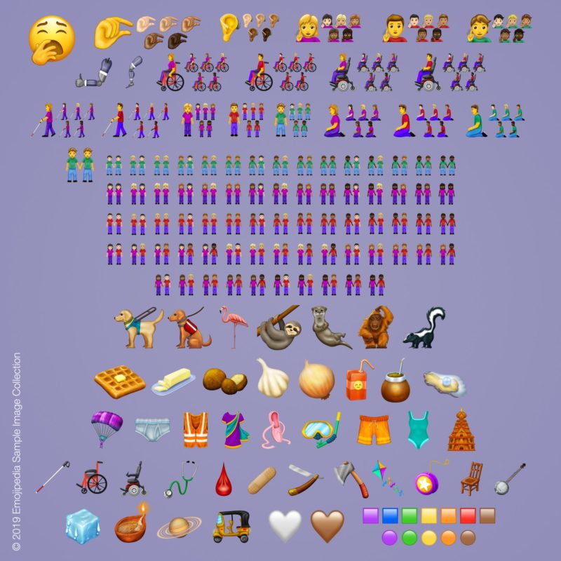 Alle nieuwe emoji's van Unicode voor 2019 op Apple.