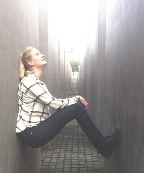 Selfie bij het Holocaust Denkmal in Berlijn.