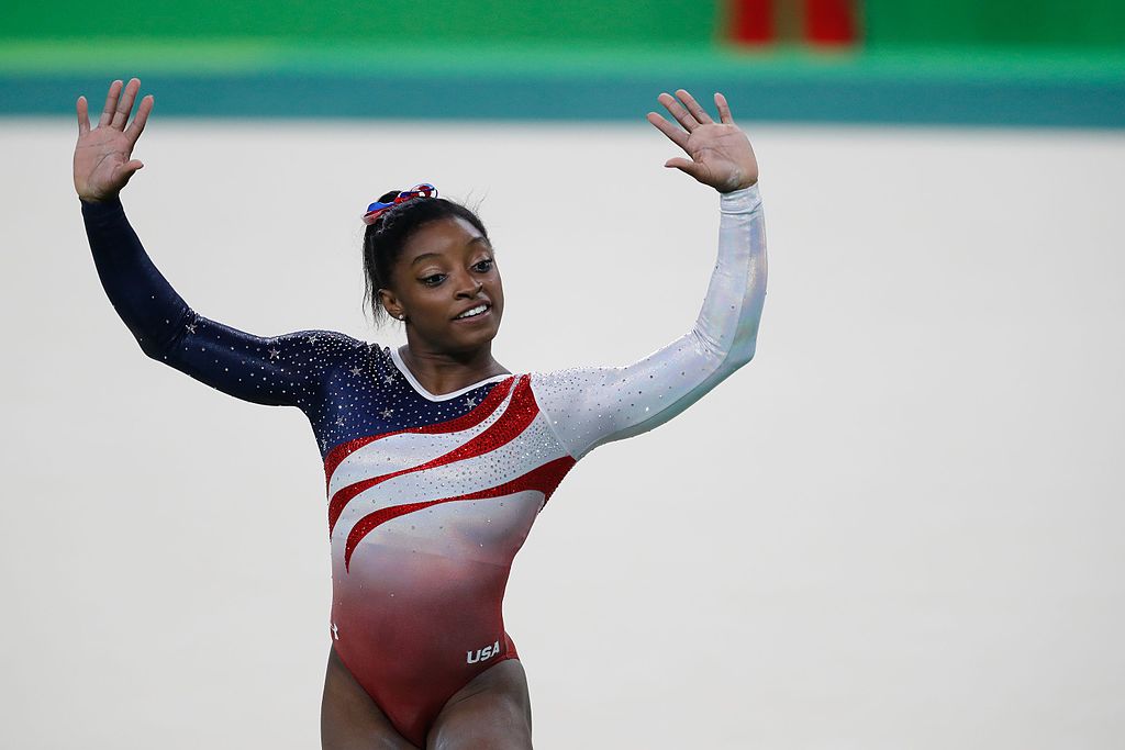 Simone Biles op de Olympische Spelen in Rio in 2016