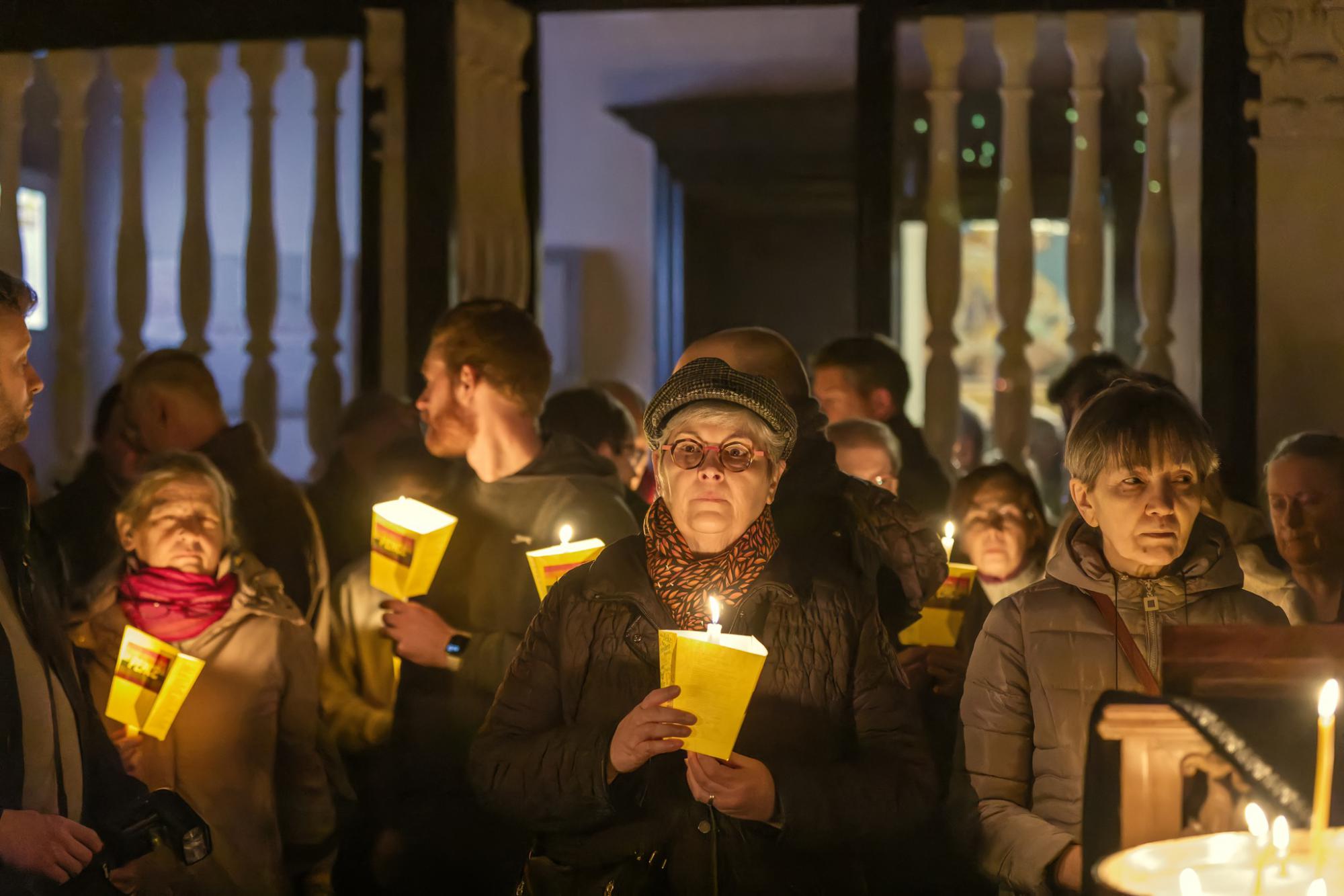 Vredeswake voor Oekraïne in Brugge.