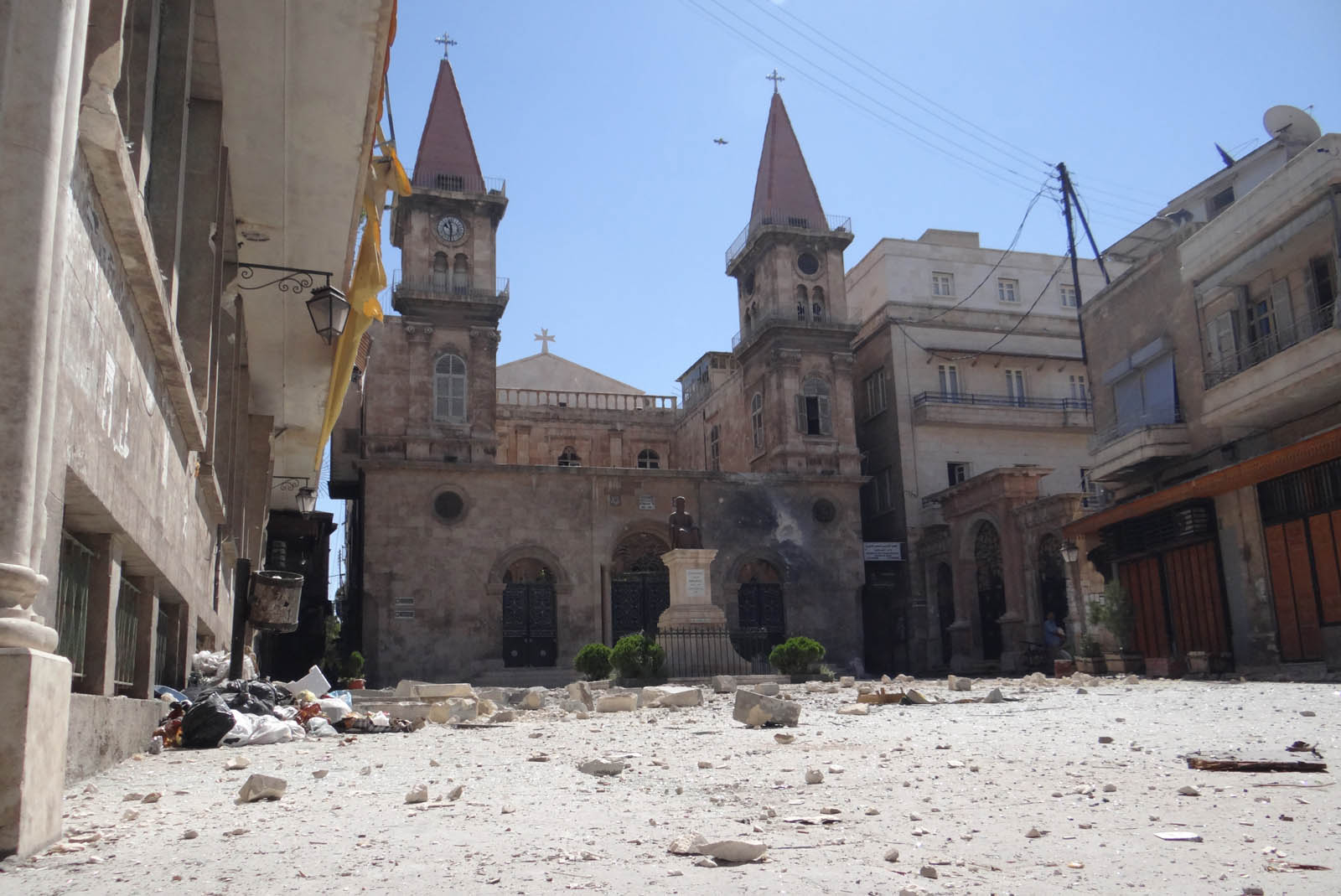 De Sint-Elia-kathedraal van Aleppo voor de restauratie