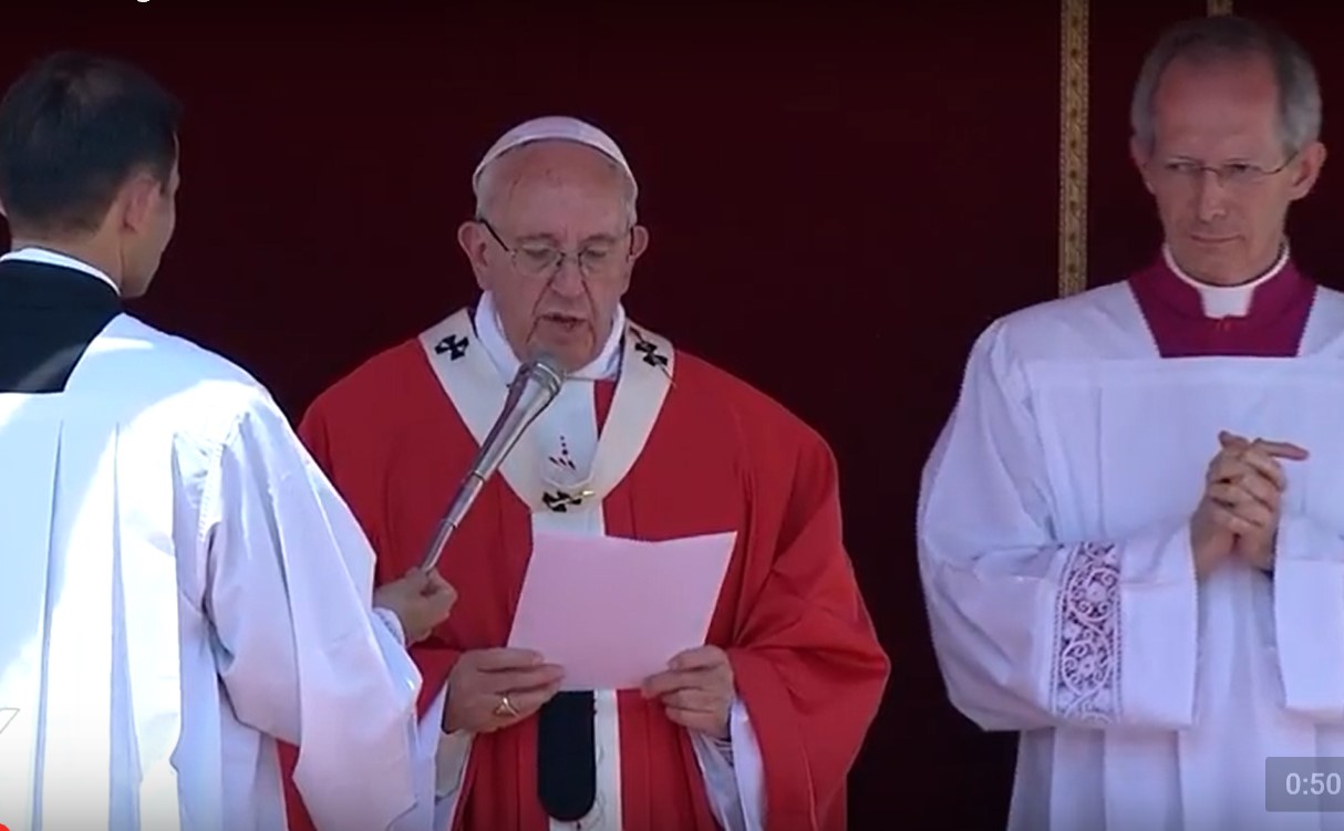 Paus Franciscus op het hoogfeest van Pinksteren