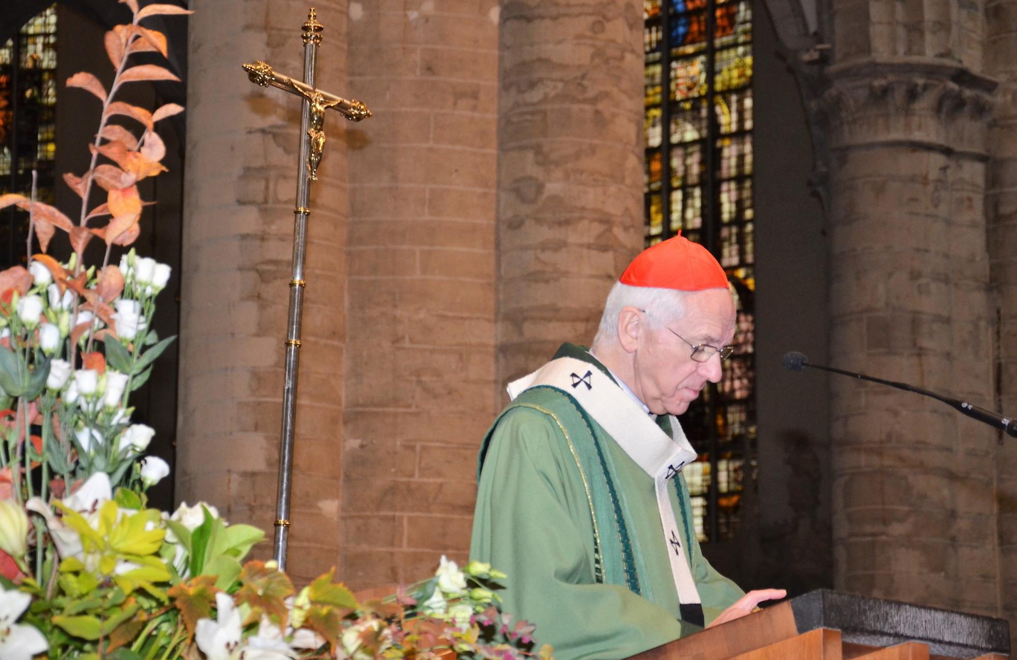 Kardinaal Jozef De Kesel tijdens de eucharistieviering voor de vrede op zondag 11 november 2018