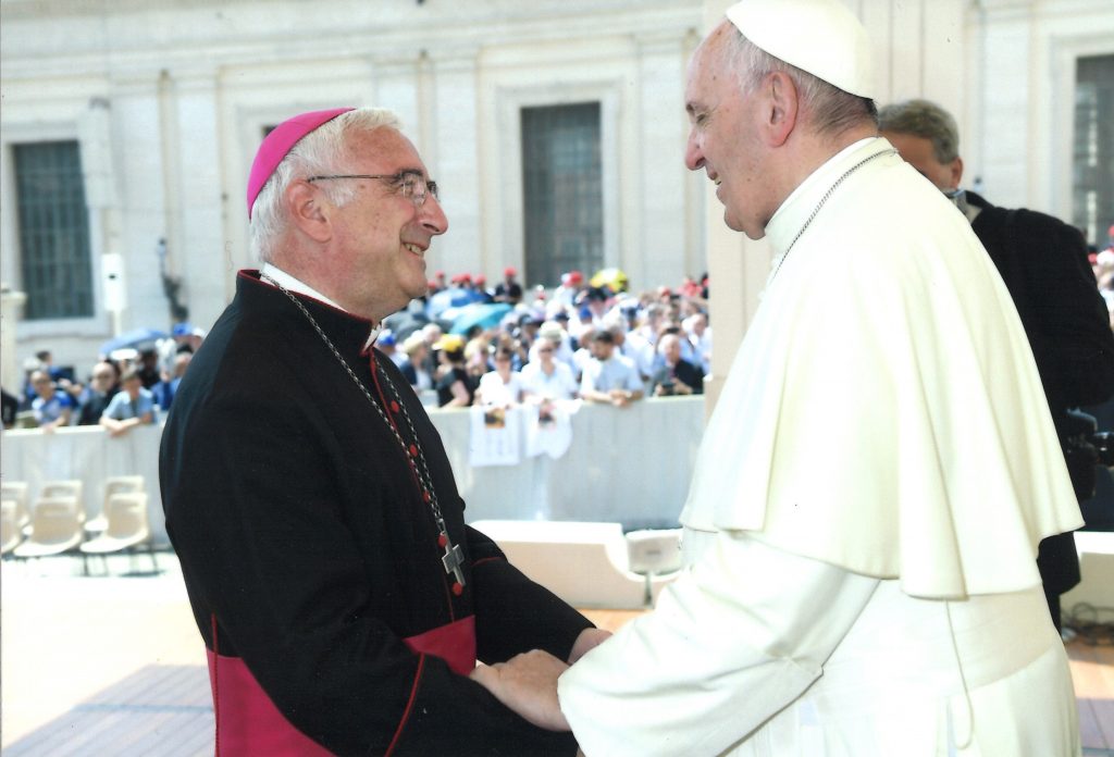 Mgr. Jean-Luc Hudsyn en paus Franciscus op 30 juni 2016 in Rome