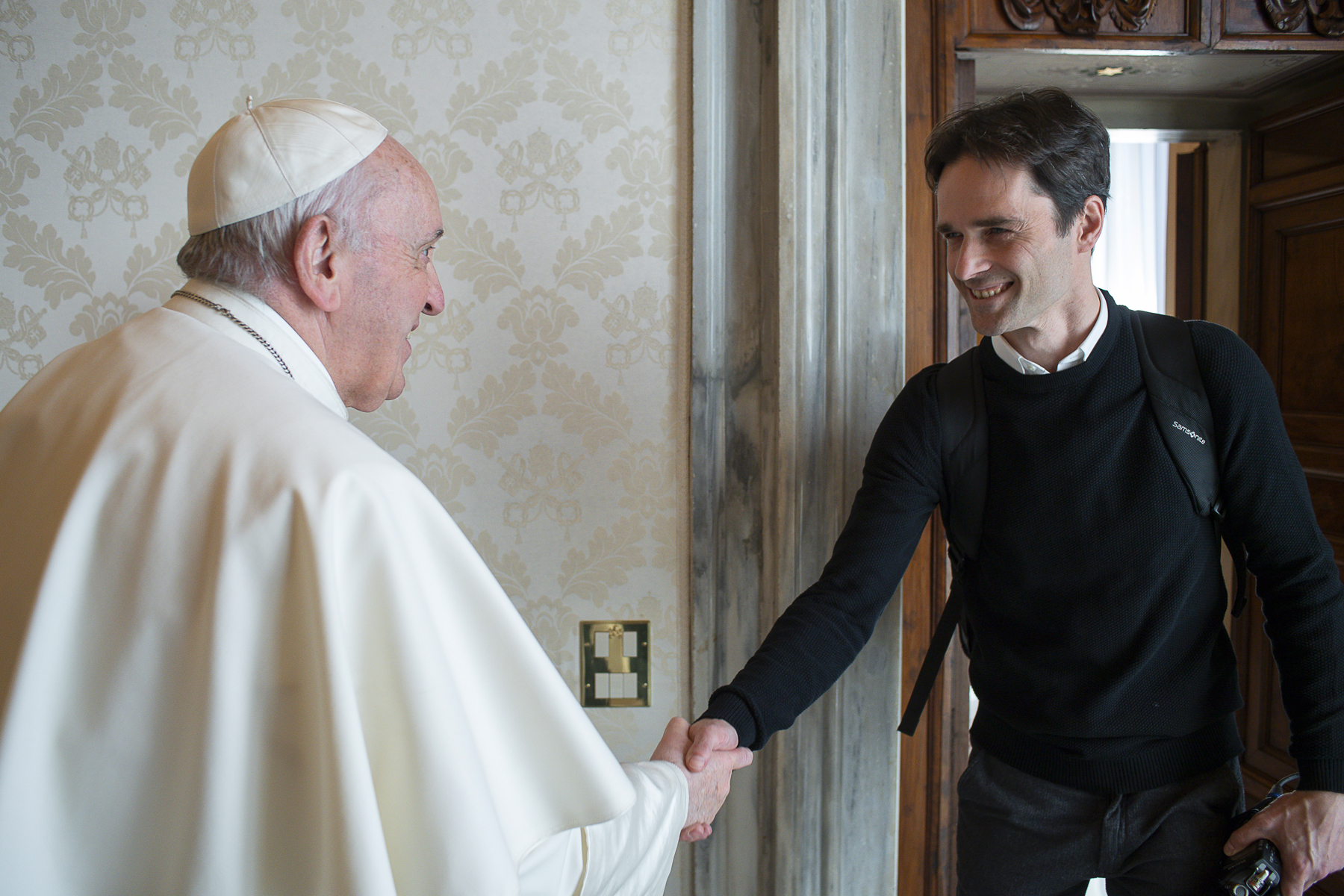 Koen Vlaeminck ontmoet paus Franciscus 