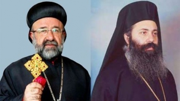 De Syrisch-orthodoxe metropoliet Gregorios Youhanna Ibrahim en de Grieks-orthodoxe aartsbisschop Boulos al-Yazigi 