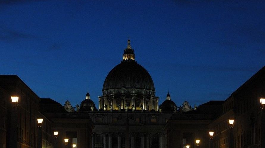 Earth Hour op het Sint-Pietersplein in Rome