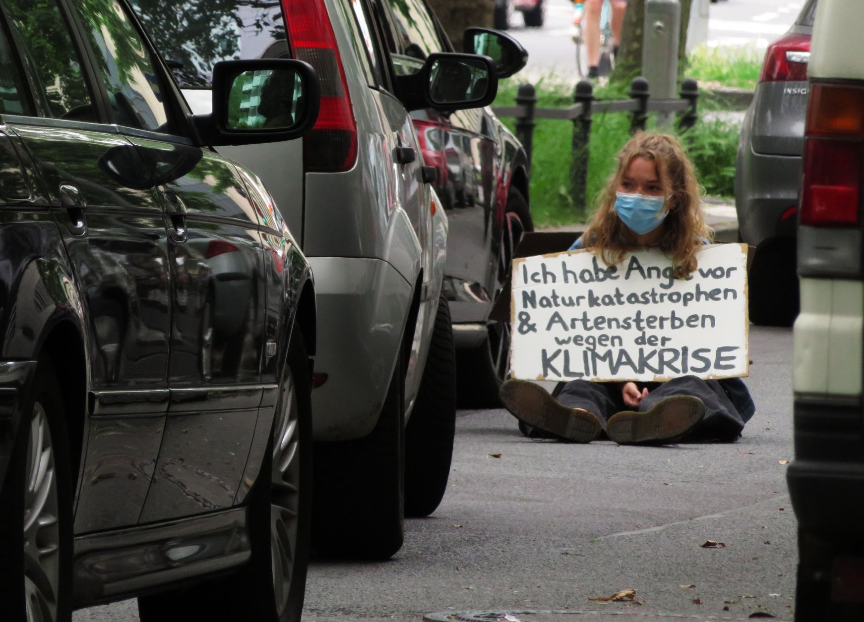 Een actie van Extinction Rebellion in de Duitse stad Keulen 