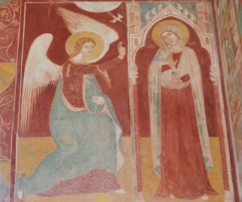 Fresco met de Annunciatie in de Chiesa rettoria Santa Maria al Casale