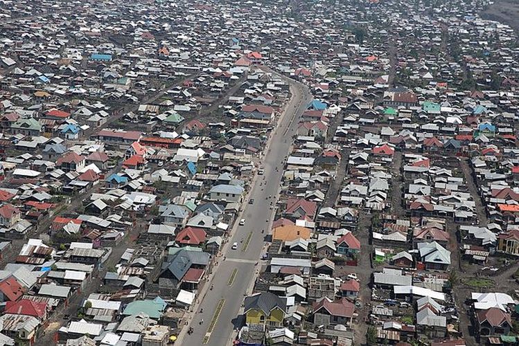 Goma vanuit de lucht