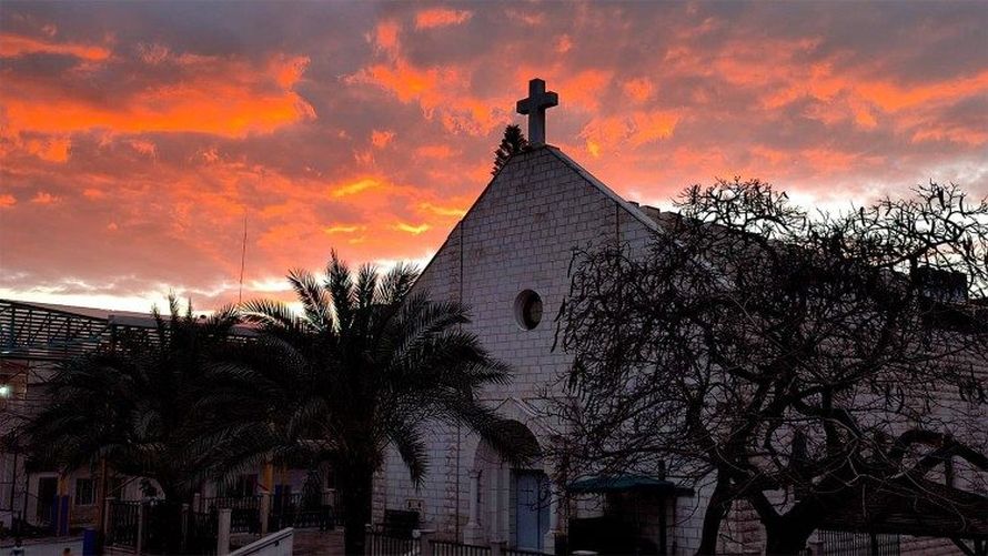 De kerk van de Heilige Familie in Gaza