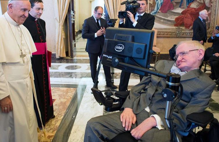 Stephen Hawking bij paus Franciscus