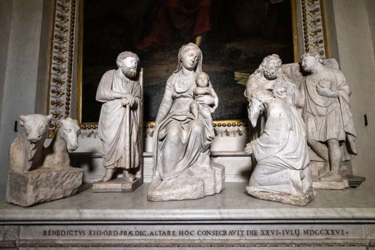 De kerstgroep uit de basiliek van Santa Maria Maggiore in Rome