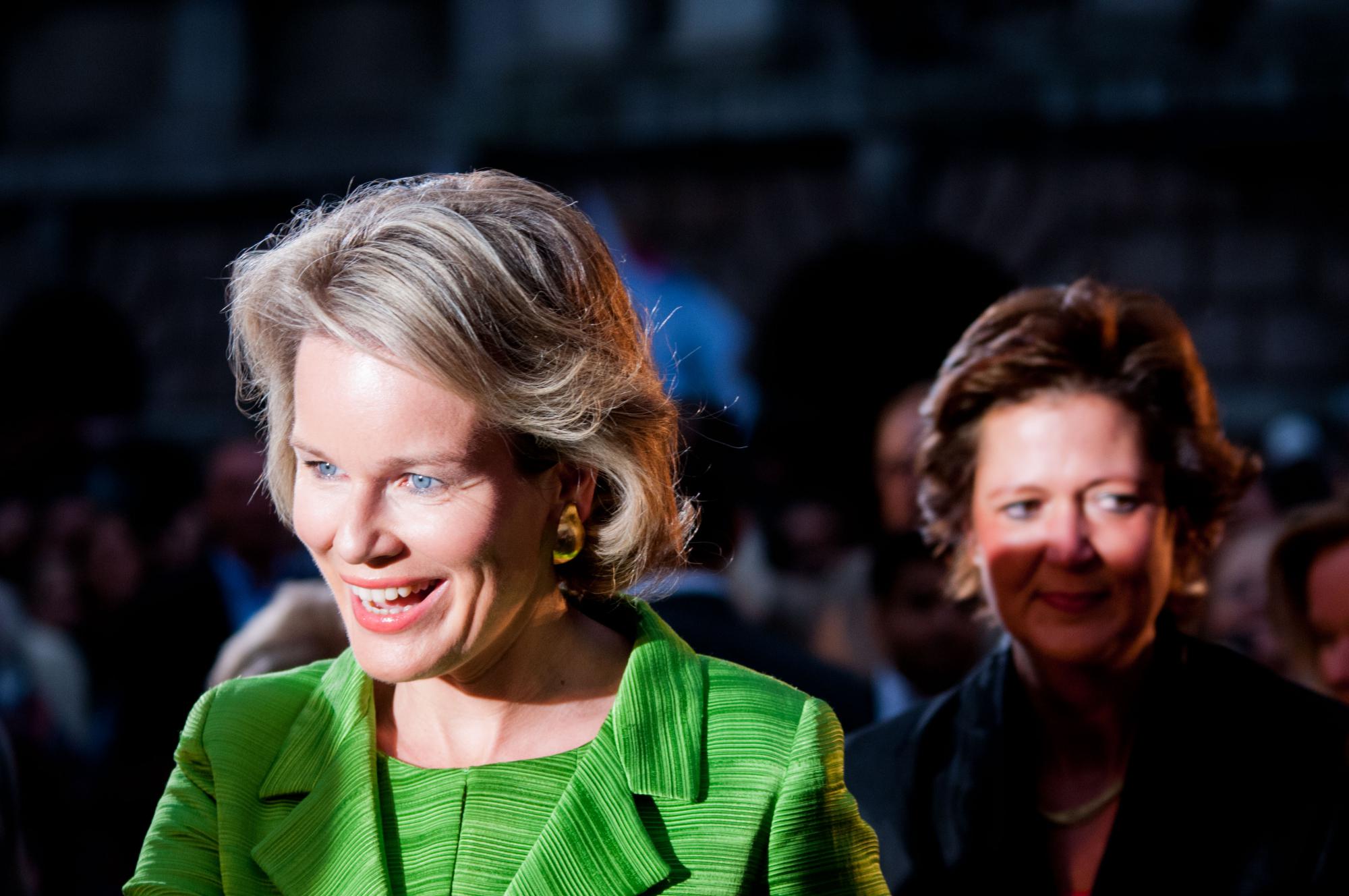 Koningin Mathilde tijdens de interreligieuze ontmoeting van Sant'Egidio in Antwerpen