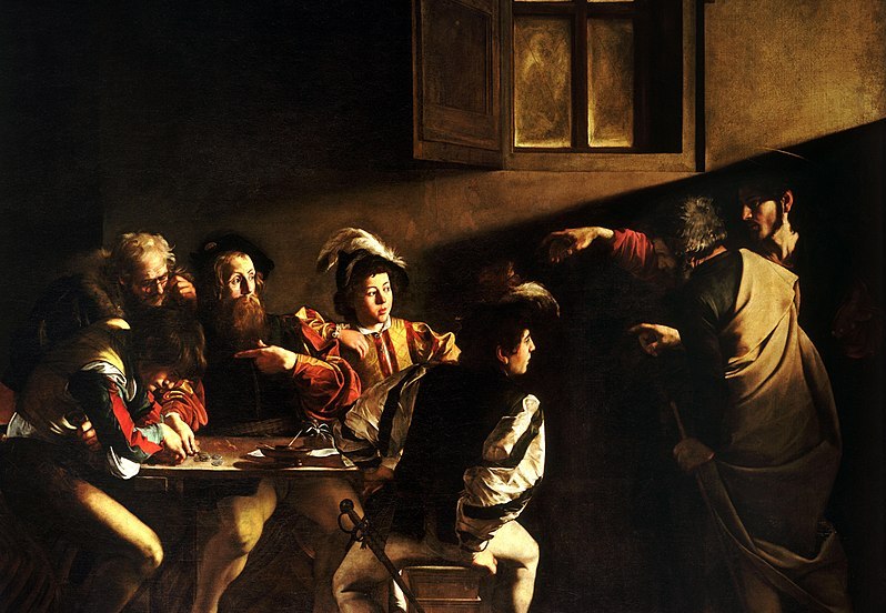 De roeping van Matteus van Caravaggio