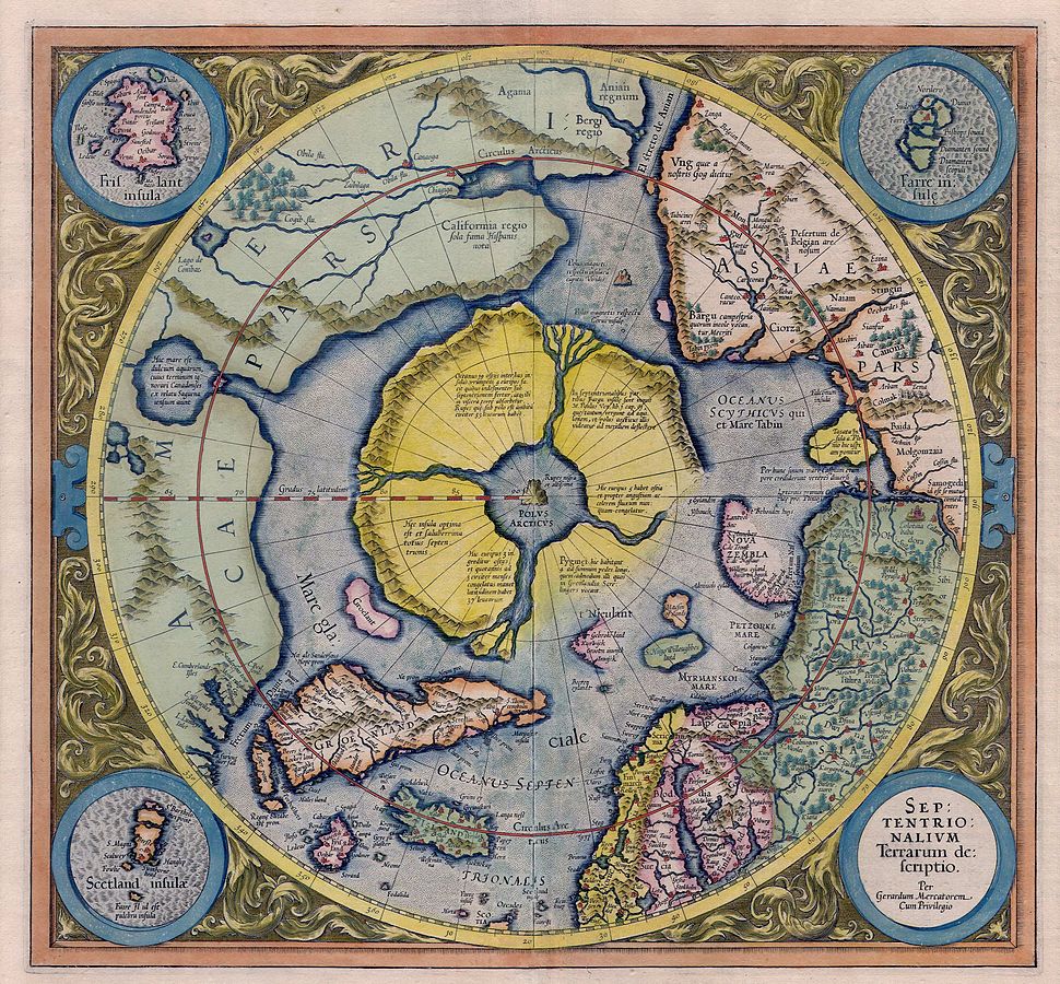 Kaart uit het Septentrionalium Terrarum van Mercator