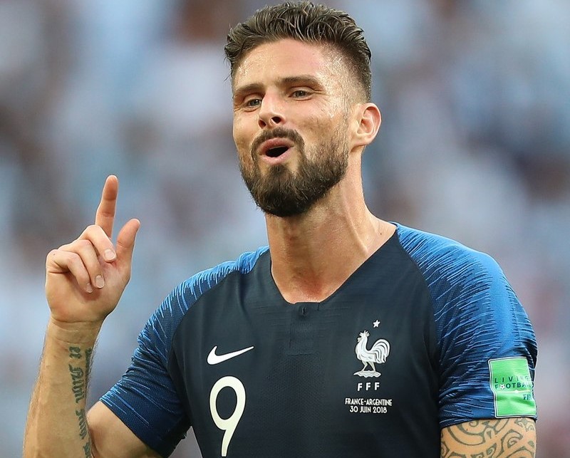 Olivier Giroud tijdens het vorige wk