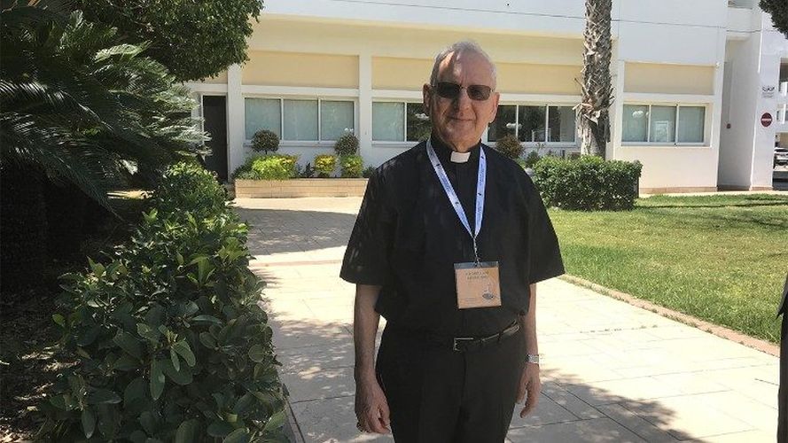 Patriarch Louis Sako tijdens het overleg van ROACIO in Nicosia