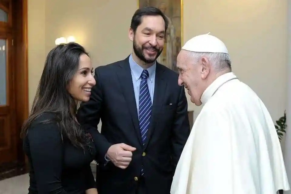 Leonid Sevastianov en Svetlana Kasyan bij paus Franciscus